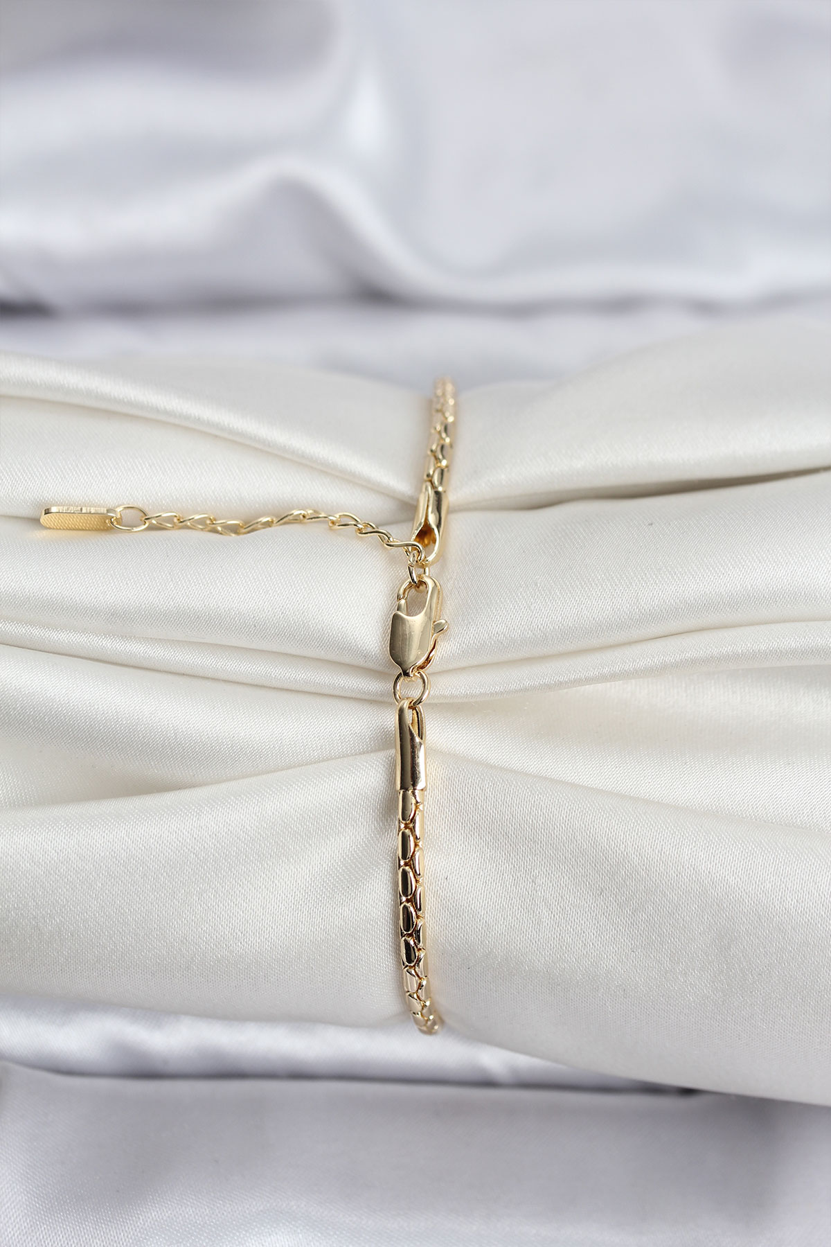 14K Gold Renk Kaplama Zincirli Model CM Kadın Bileklik